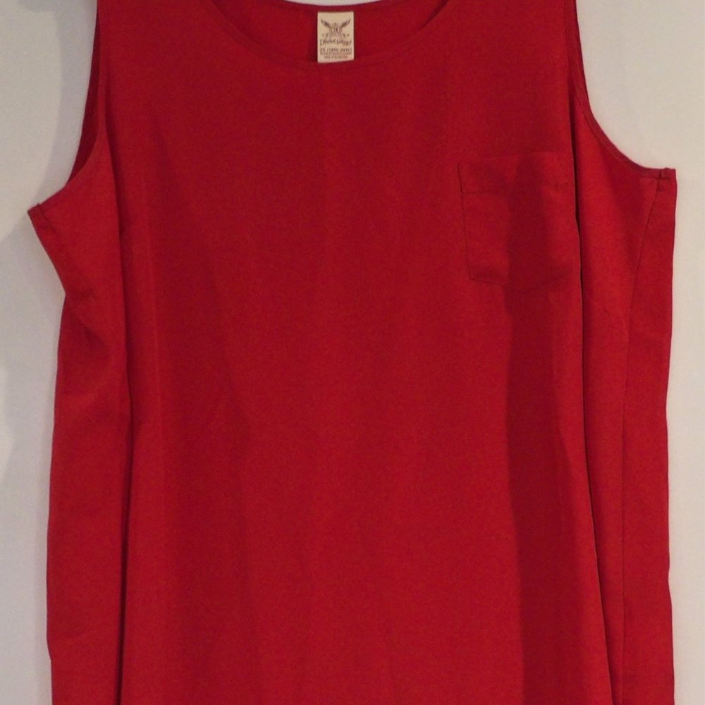 RED FADED GLORY POLYESTER TANK TOP WITH POCKET 2X(18-20W)